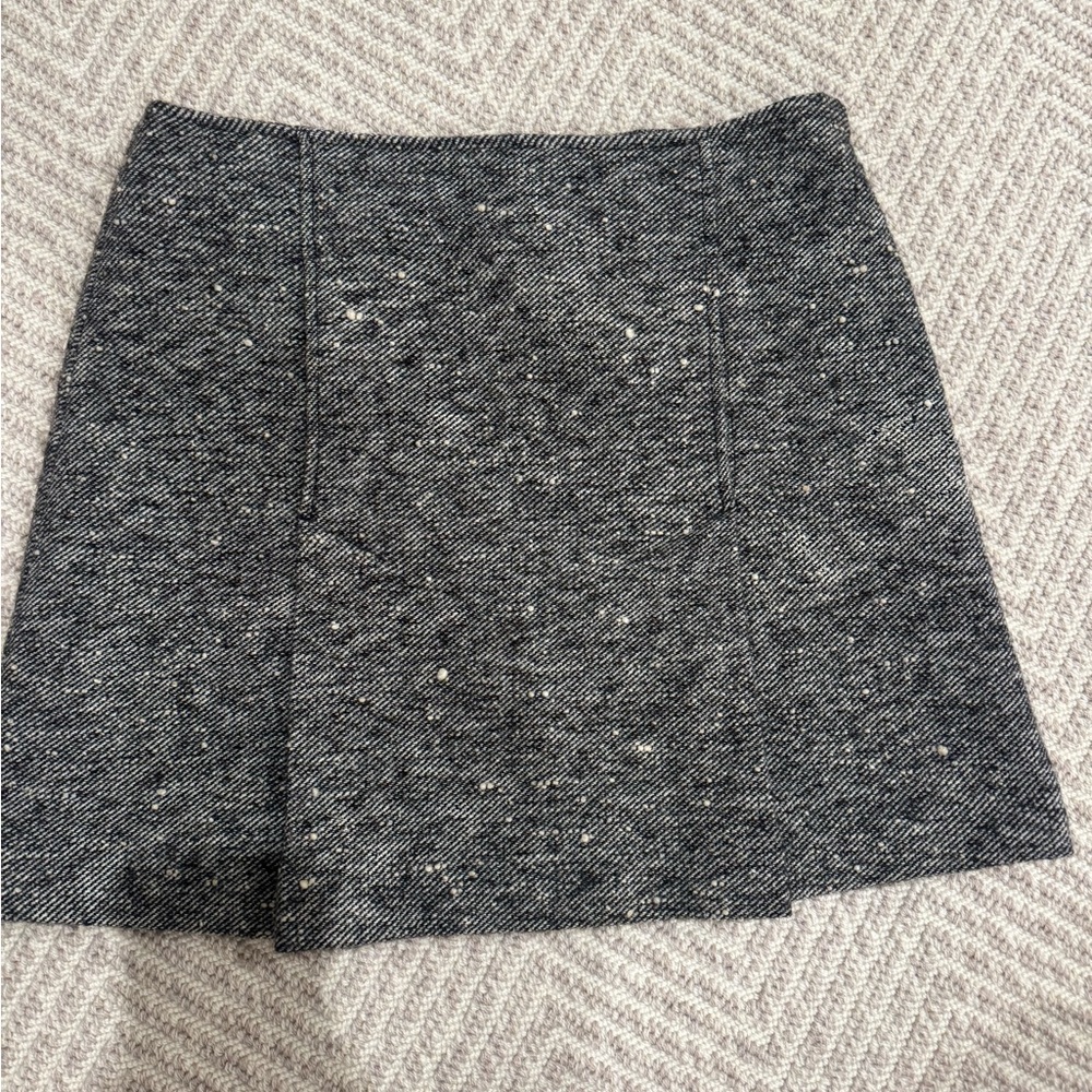 Theory Charcoal Tweed Mini Skirt